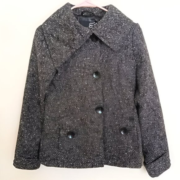 Fox Racing Tweed Textured Pea Coat Grey XS - Picture 1 of 11